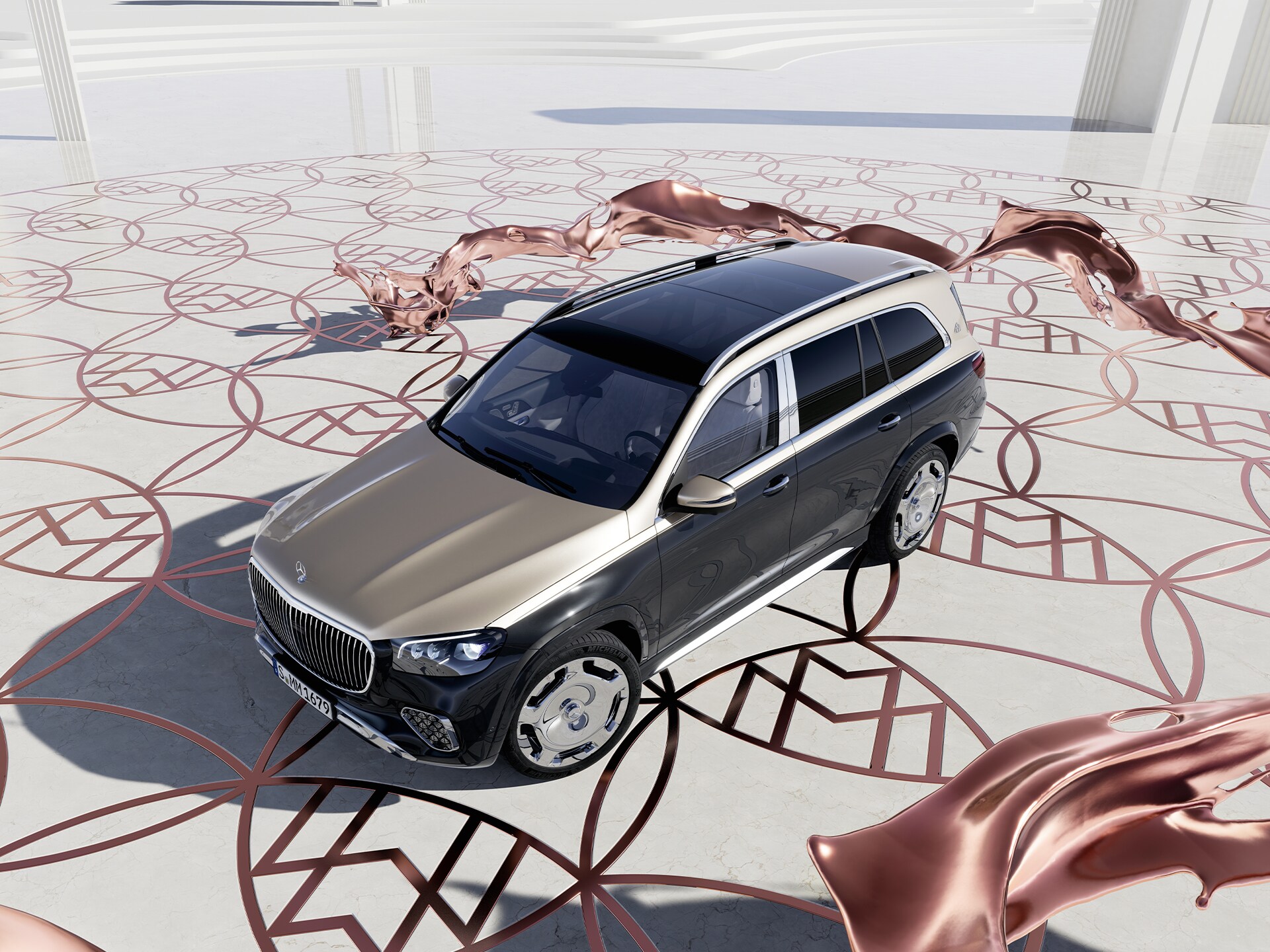 Top view of the Mercedes-Maybach GLS SUV.