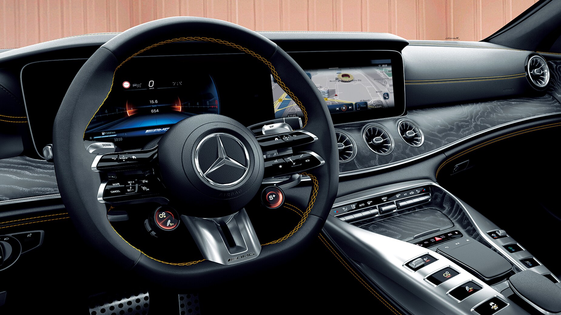 新品 メルセデスベンツ ステアリング トリムカバー AMG づらく 
