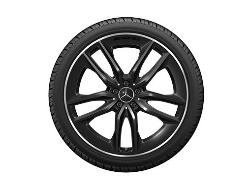 AMG22インチホイール（5ダブルスポーク）ブラック/ リムフランジハイシーン