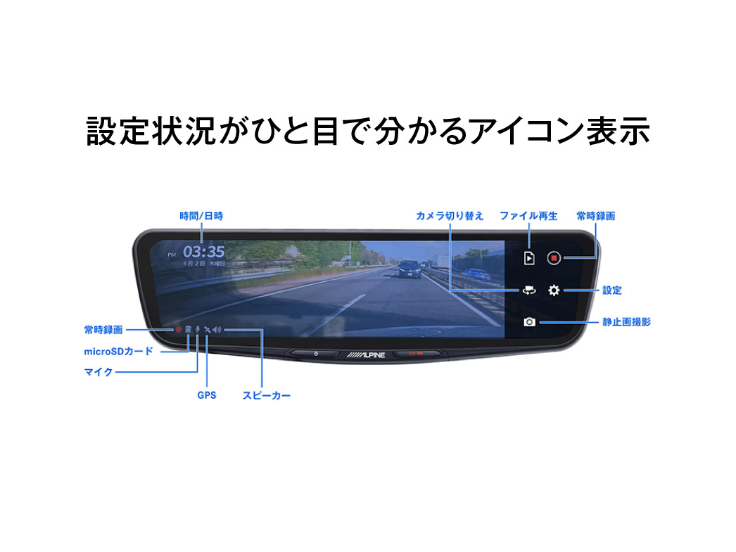 設定状況がひと目で分かるアイコン表示 設定状況がひと目で分かるアイコン表示