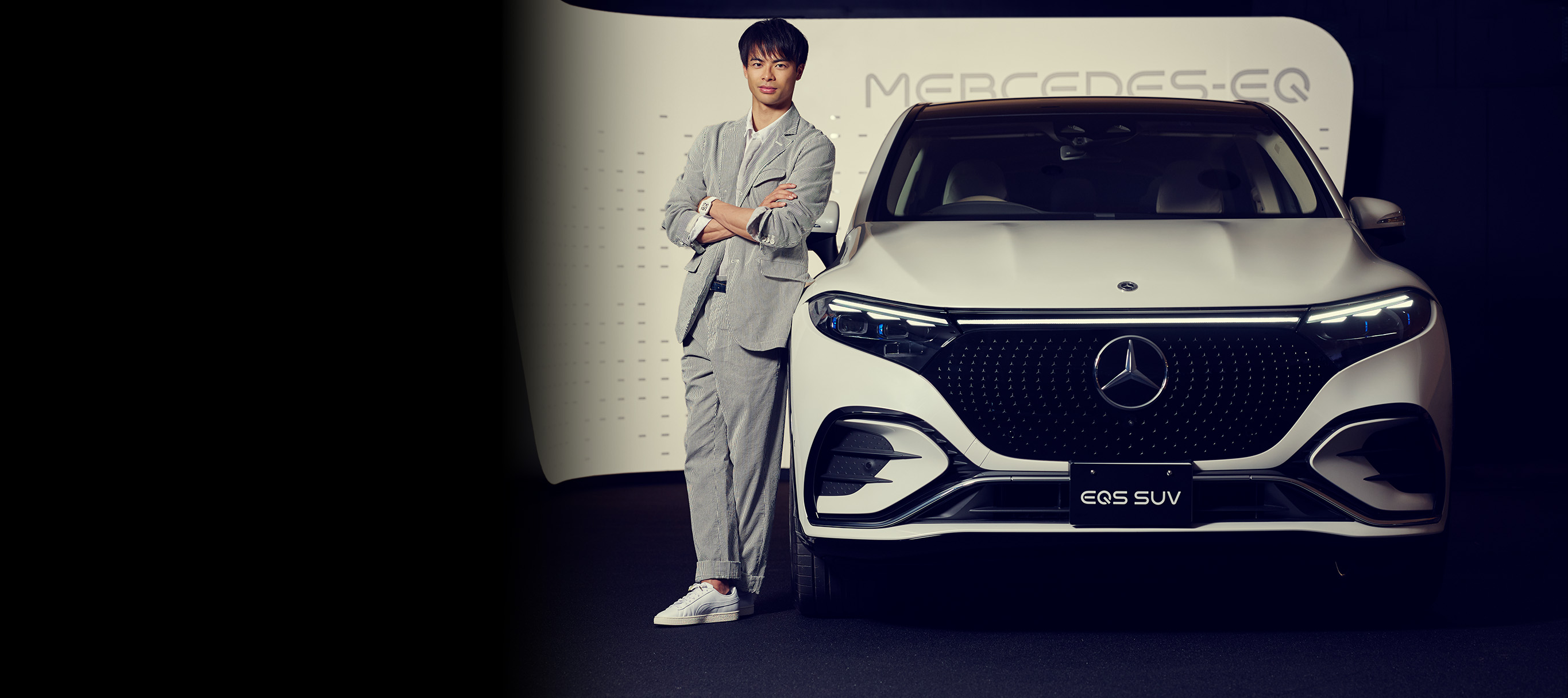日本サッカー界の寵児、三笘薫と響き合う、メルセデス最高峰の電気自動車EQS SUV 日本サッカー界の寵児、三笘薫と響き合う、メルセデス最高峰の電気自動車EQS SUV