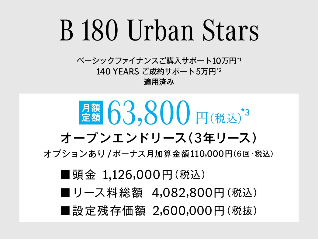 B-Class Urban Stars 月額プラン