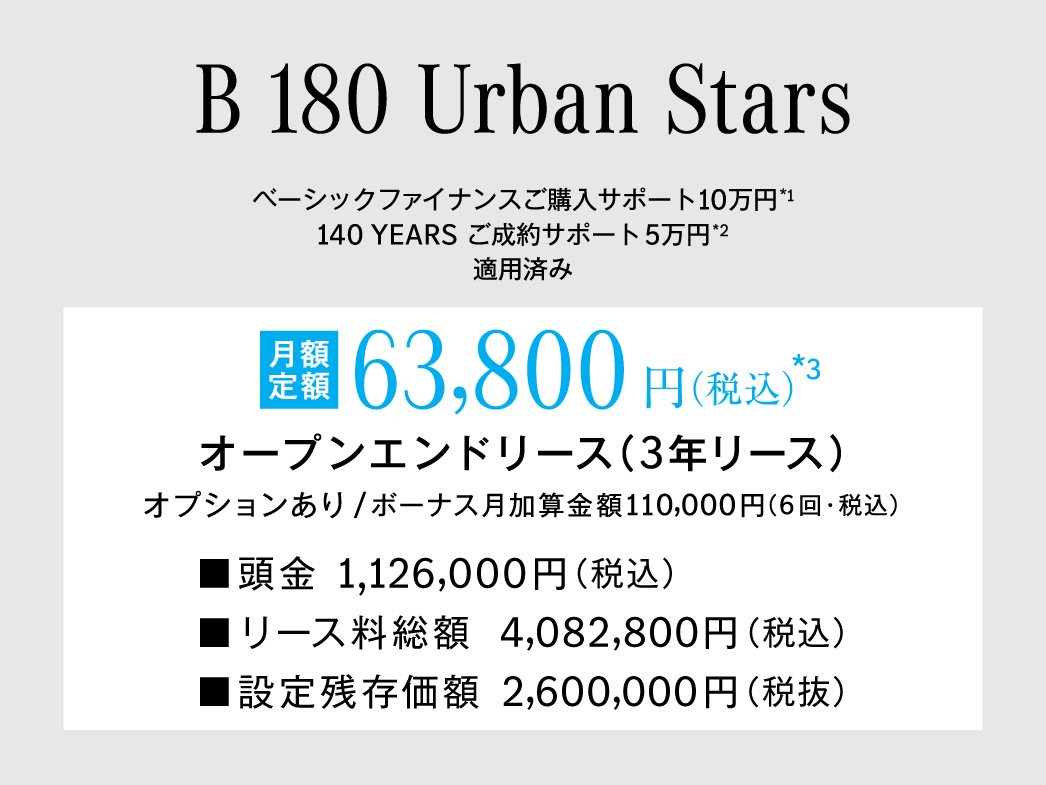 B-Class Urban Stars 月額プラン B-Class Urban Stars 月額プラン