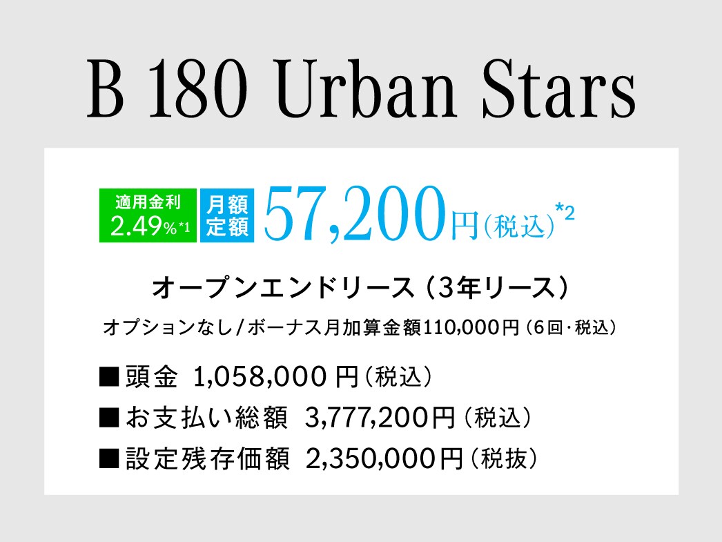 B 180 Urban Stars 月額プラン