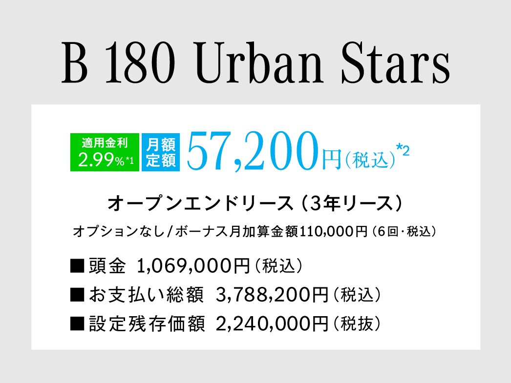 B 180 Urban Stars 月額プラン