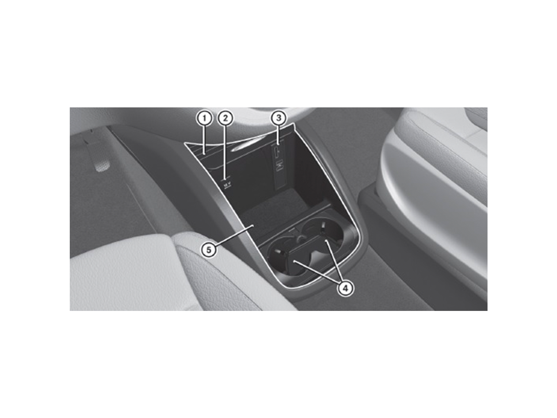 また車種・装備により、センターコンソール下部（図参照）にもUSBタイプAの差し込み口がございます。